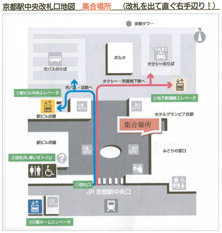 京都駅中央改札口地図